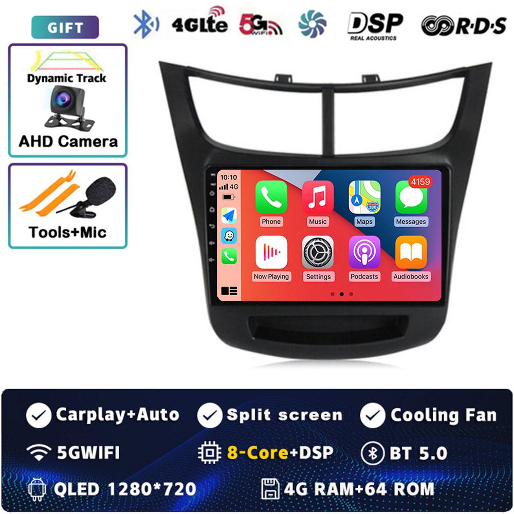 Android 14 Carplay Auto For Chevrolet Sail Aveo 2015-2019 Car Radio 4G WIFI Navigation Player Multimedia Srereo Video 360 Camera