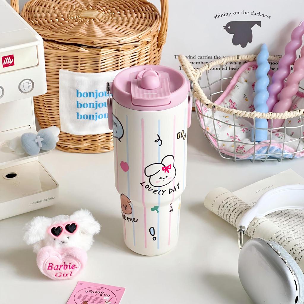 Cartoon Animal Vacuum Flask With Large Capacity For Home And Outdoor Use