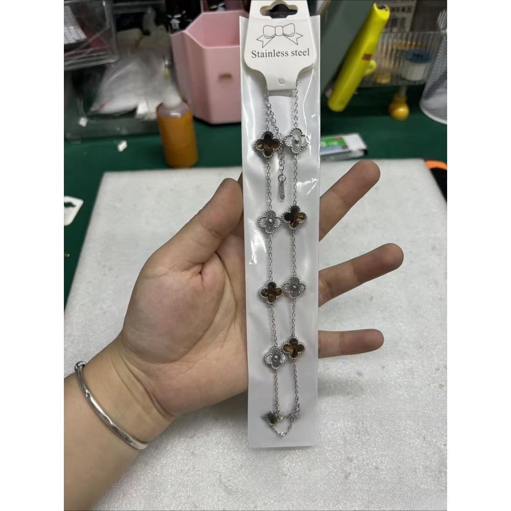 Ten Flower Necklace Double-Sided Four-Leaf Clover Clavicle Chain High-End Women's Necklace