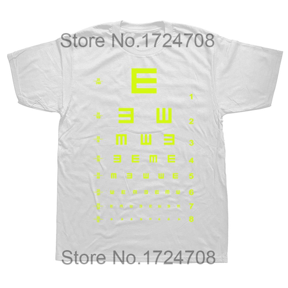 Augen Sehtafel Lustig Optiker Optometrie Brillen T-Shirts Grafik Baumwolle Streetwear Kurzarm Geburtstagsgeschenke T-Shirt