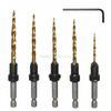 24TE Sturdy Countersink Drill Bit Set Fit for Wood /Plastic /Metal 5 Pcs