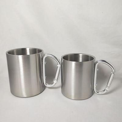 220/300 ml Isolerande Resemugg Dubbelväggig Rostfri Stål Utomhus Barnmugg Karbinhake Handtag Värmebeständighet Camping