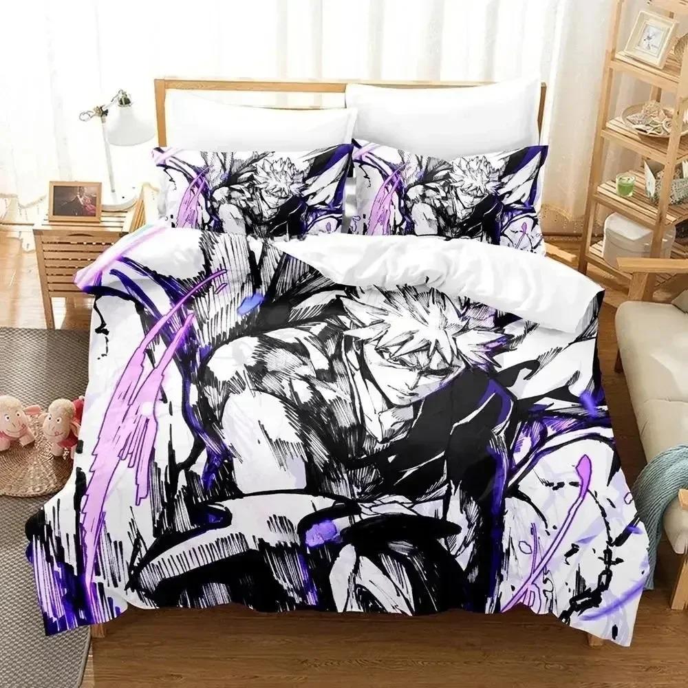 Anime Bleach Duvet Cover Set Single Twin Full Queen King Size Comforter Decorative Bedding Set with Zipper for Girls Boys Kids
