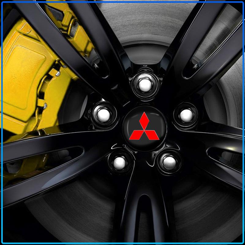 For Mitsubishi Lancer Lancer ASX Outlander 2 3 Pajero Mirage exzos Pajero 4 4PCS Auto Wheel Center Hub Tyre Vehicles Caps Cover Rim Sticker Badge