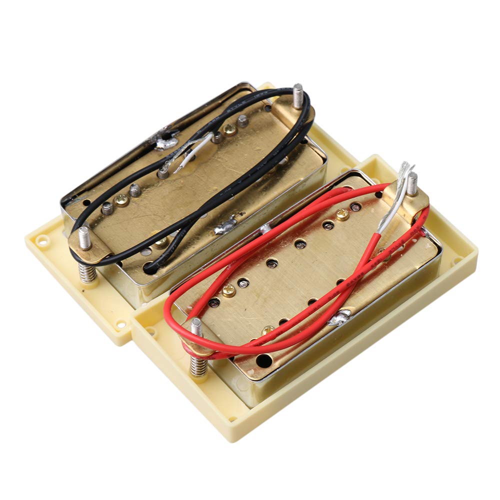 Yibuy Set de 2 micros Humbucker Double Bobinage avec Capots Chromés pour Guitare Électrique