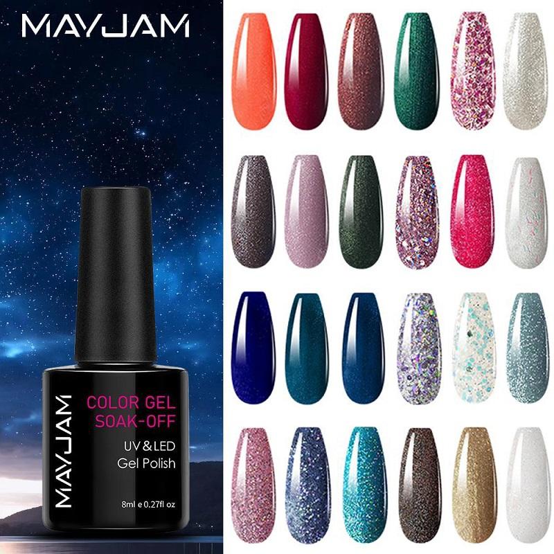 

MAYJAM 8 мл блестящий гель-лак для ногтей женская мода яркий дизайн ногтей DIY дизайн ногтей штамповка гель-принт блестящий гель-лак УФ-светодиодный гель A097