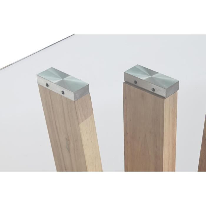 Console - Noyer - Verre Marron Transparent - 145x45x75 cm - Design Contemporain - Meuble d'Entrée