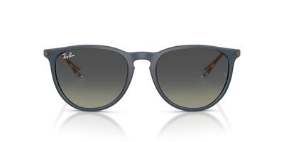 Sonnenbrille 0RB4171F ERIKA GUMMI BLAU GRAU GRADIENT 68131157 Asiatische Passform Polarisiert [Ray-Ban] (Blau grau)