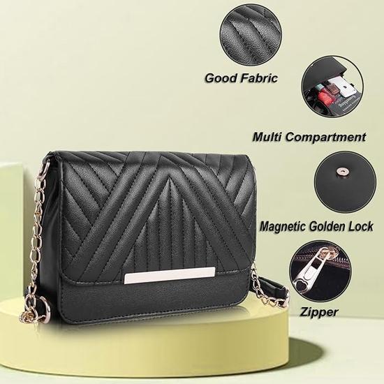 PLANX Synthetic Leather Gorgeous Embroidered Stylish Design Shoulder Crossbody Side Sling Bag For Women