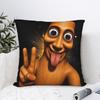 Pillow Cover Funny Halloween Tung Tung Sahur Peace Sign Tongue Out Meme  Cute Funny Pillow Case For Sofa Home Decor Pillowcases