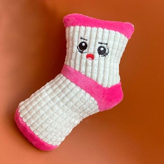 Yousheng Dog Chew Toy Bite-Resistant Multi-purpose Soft Fabric Socks Shape Puppy Squeaky Noise Sound Toy for Training