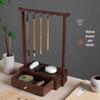 Walnut Solid Wood Calligraphy Brush Holder with Drawer