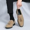 Fashion Fashion Brand Men's Spring Comfortable Pointed Formal Business Leather Shoes High-quality Men Breathable Casual Flow Su Loafers