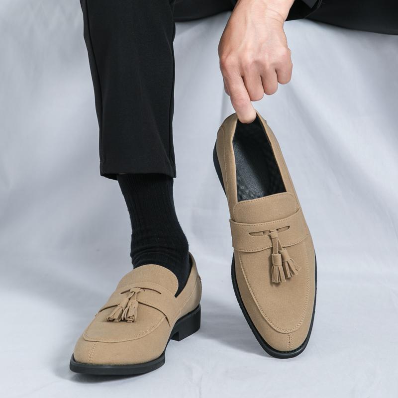 Fashion High Quality Men Breathable Casual Flow Su Le Fu Shoes Fashion Brand Men Spring Comfortable Pointed Formal Business Leather Shoe