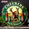 Pc Decorazione Pub Australian Outback Segno Birra Cin Cin con Canguri Bottiglie VB Sfondo Verde Arte da Parete Heavy Metal
