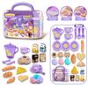 With Storage Case Kids Pretend Cooking Toy Tea Time Playset Afternoon Tea Toy Set  Pretend Play