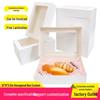 Cutie hexagonală pentru desert, nepliantă, 12x8x2.5 țoli - Carton alb personalizat cu fereastră pentru fursecuri