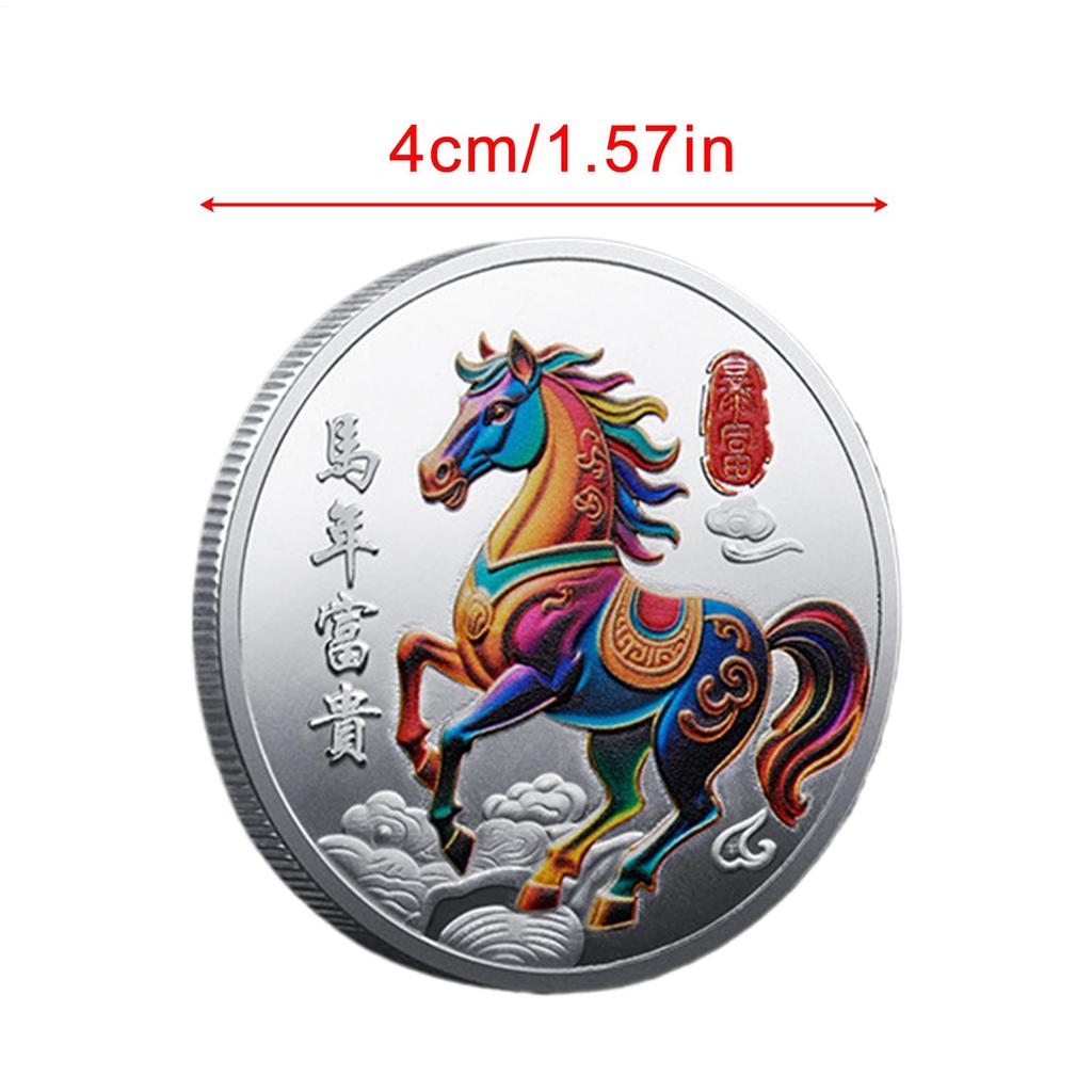 Collector Coin Keepsake Souvenir Novelty Decor Chinese Year Of Horse Coin For New Year Attract Prosperity & Good Fortune Home