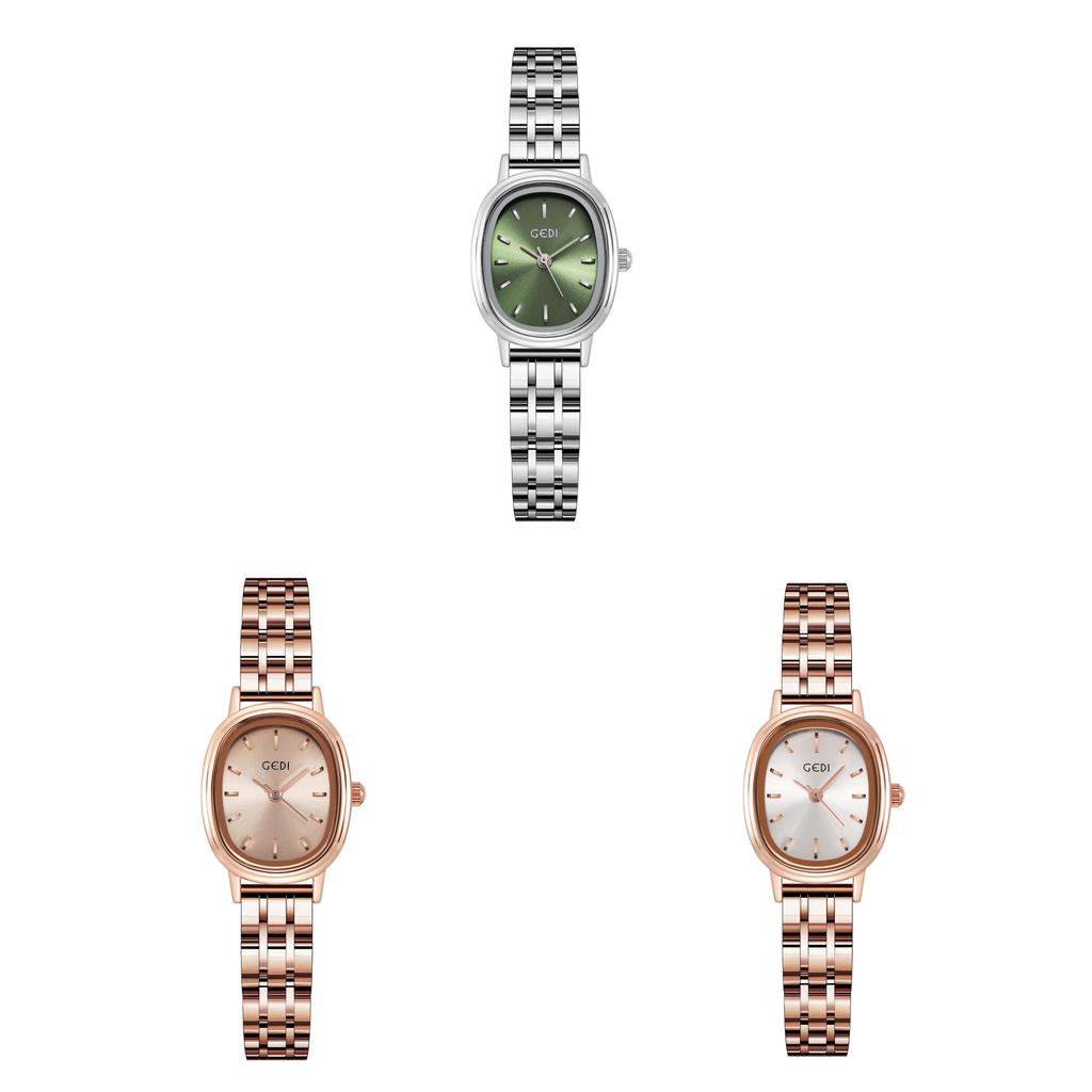 Damen-Ovale Grüne Uhr Mit Quarzwerk Und Wasserdichtem Design Für Modische Damen