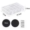 100 Stuks Muntcapsule Hoesje en Verstelbaar (17/20/25/27/30mm) Beschermende Zwarte Pakking Munt Houder met Plastic Opberg Organizer Doos