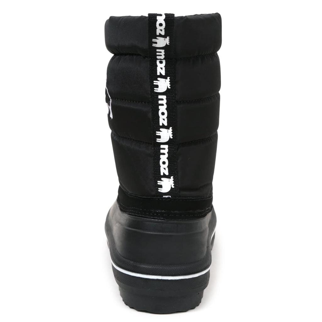 Mozu Bean Down Boots with Inner Boa and Center Zipper, Women's, Black, Size 24cm