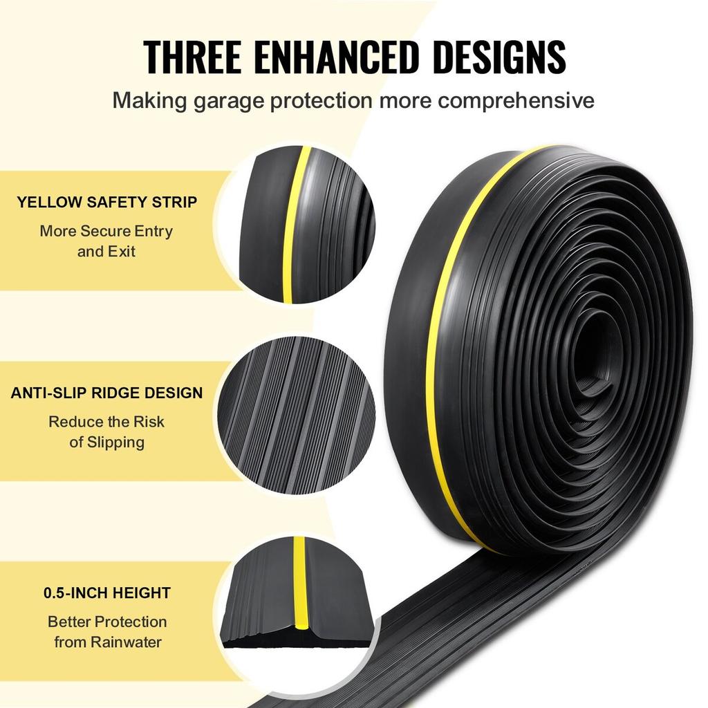Garage Door Threshold Seal Strip 20 FT Universal Bottom Waterproof PVC