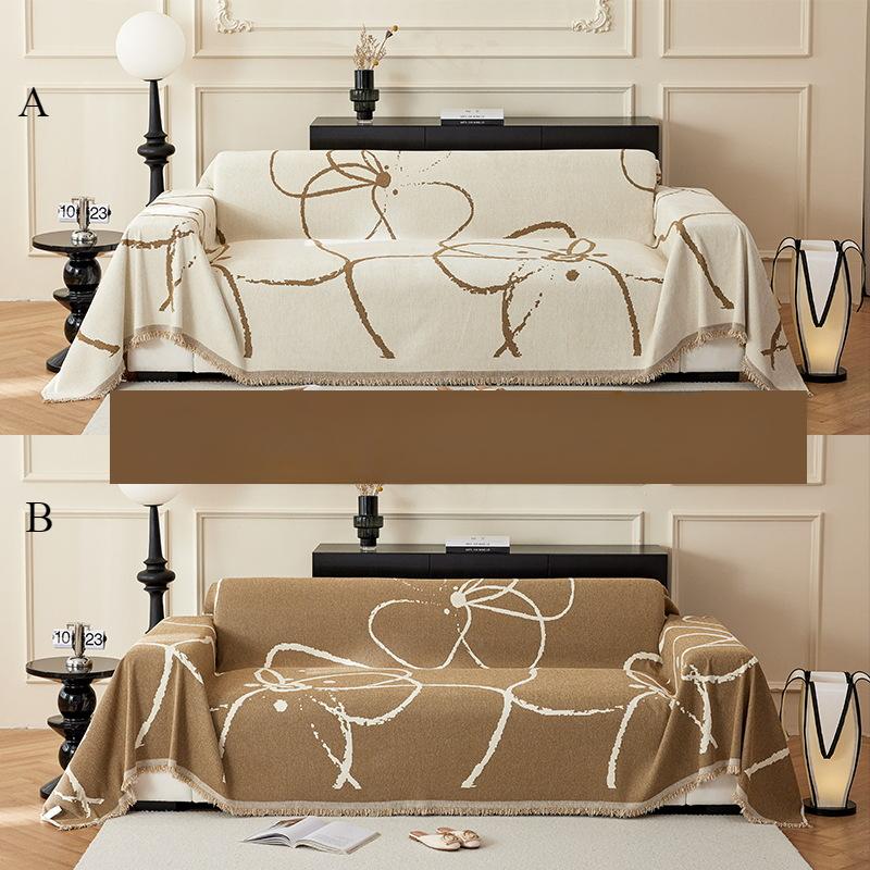 

Диванний рушник із синелі, повний чохол Ins, вітрозахищений від котячих подряпин, невеликий свіжий чохол для дивана, оренда будинку, пилонепроникний AB, двостороння подушка для дивана 180*150cm