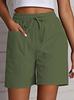 Pantaloncini Capri Estivi 2025 da Donna a Colore Unico, Vita Alta, Vestibilità Larga, con Tasche