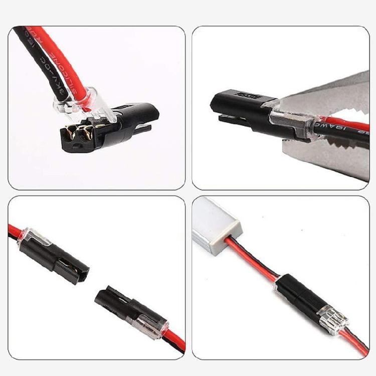 10Pcs 2 Pin 2 Way Universal Compact Wire Terminals No Wire-Stripping Required Led Light Strips Connectors Easy to Use