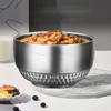 2 Piece 304 Stainless Steel Double-layer Rice Bowl Unbreakable Soup Bowl Insulated Bowl  Canteen
