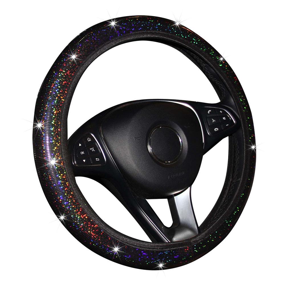 Universal Steering Wheel Cover For Women Car Steering Wheel Protector Cover Rhinestones Crystal Sparkling Automobile