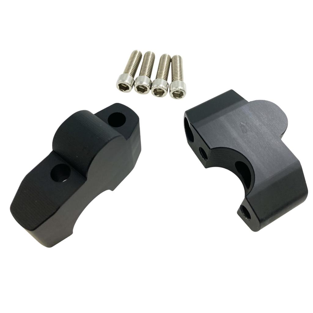 Set of 2 Black Aluminum Handlebar Risers for Honda Rebel and 1100 35mm 16mm Includes Upper Holder and Setback Customizable for Rebel 250, 500,