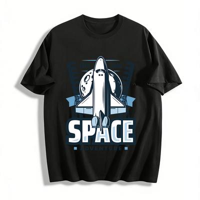Vintage Space Shuttle Adventure Graphic Tee Unisex Casual Cool Top Pure Cotton T-shirt