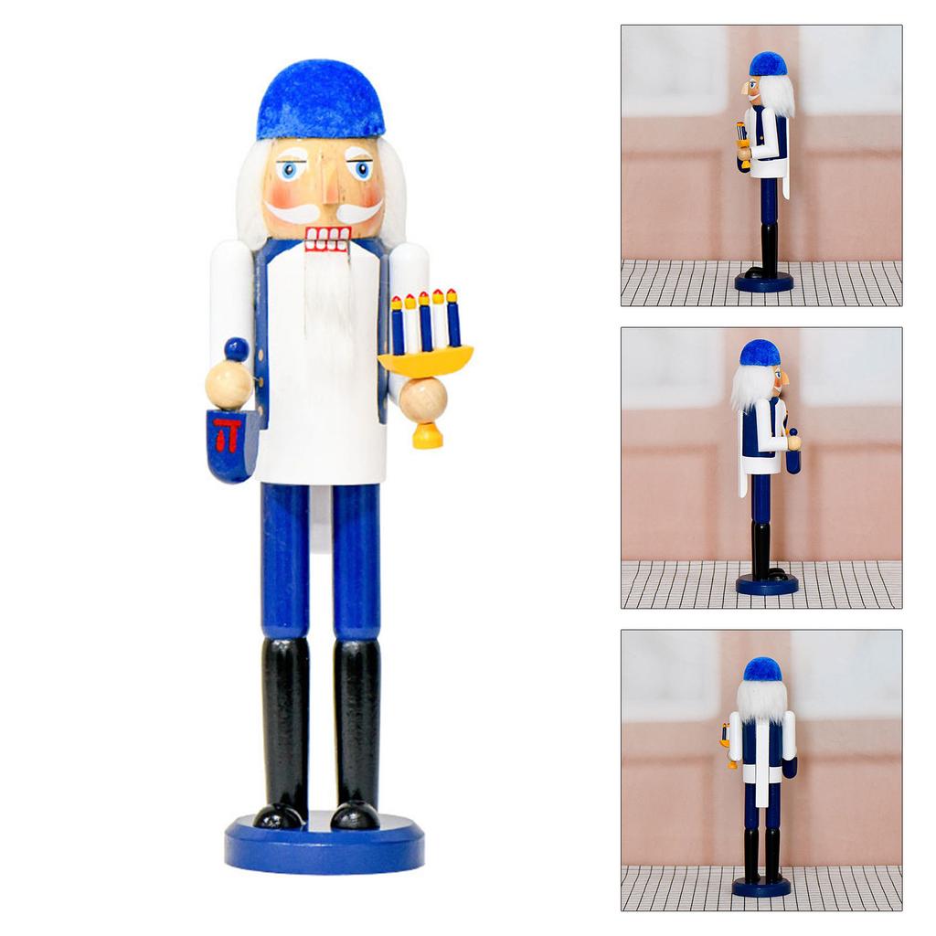 Hanukkah Nutcrackers Soldier Figure Wooden Christmas Decoration Vintage Home Ornament For Holiday Festives Shelf Display