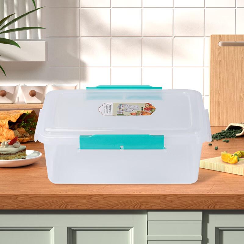 Rektangulär plastbehållare för matförvaring