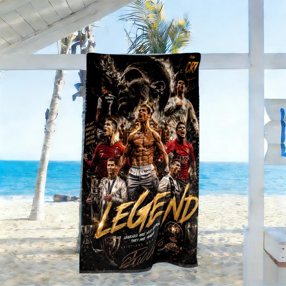Ronaldo's Legacy: Goat Beach Towel High Absorbency & Quick-Dry Comfortable Lightweight