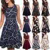 Ladies Fashion And Elegant Round Neck Sleeveless Lace Printed Small Dress