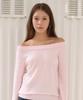 VLETI Boat Neck Raglan Loose-Fit Plain Knit (Pink)