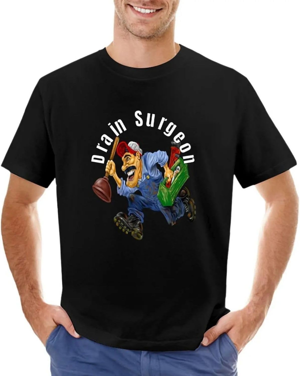 Drain Surgeon Occupation Plumber Funny Drain Surgeon T Shirt Man Hippie Clothes Men XL чёрный