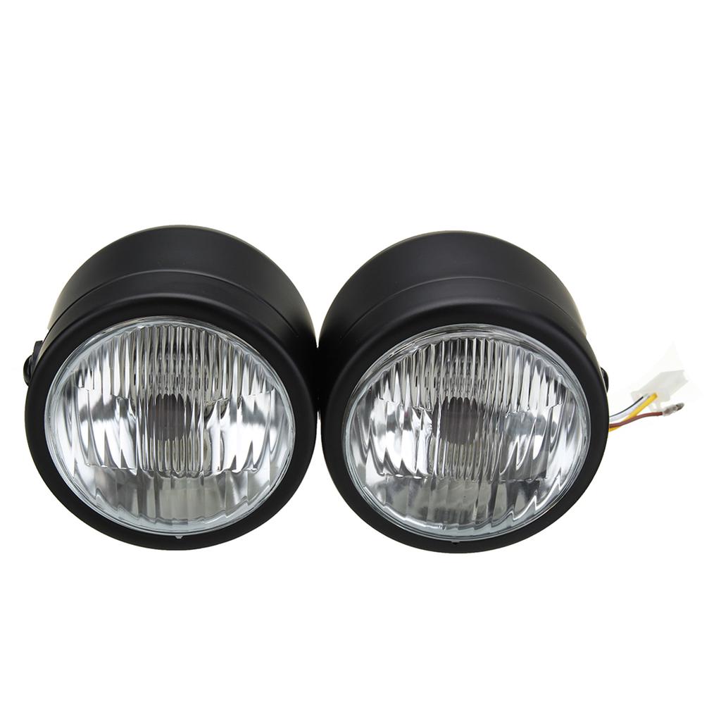 12V H4 35W Dual Twin Grill Motorcycle Headlight Dominator Tracker Streetfighter Headlamp+Side Mount Bracket Universal Motorcycle Street bike Dirt bike Dual Sport bike Bobber Touring 12V H4 35W Dual Twin Grill Motorcycle Headlight Dominator Tracker Streetfighter Headlamp+Side Mount Bracket Universal Motorcycle Street bike Dirt bike Dual Sport bike Bobber Touring