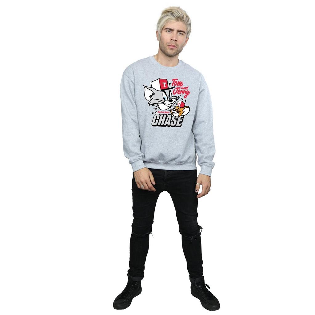 Tom Und Jerry Herren Katze & Maus Verfolgungsjagd Sweatshirt