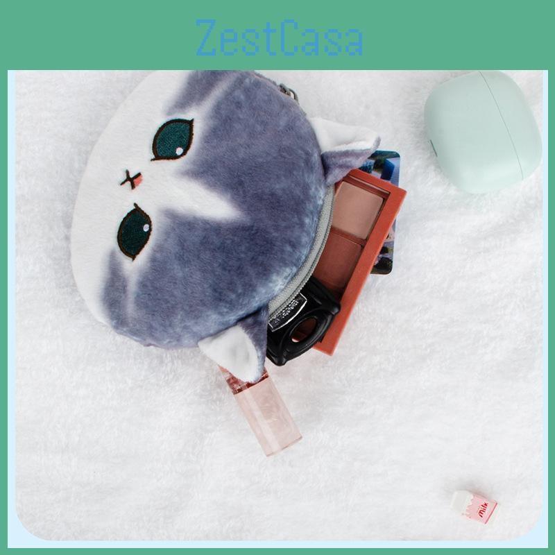 Mofusand Shark Cartoon Cat Headphone Bag Wallet Animal Pendantwith Cotton Pp