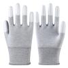 Maozheng Dipped Work Gloves, 10 Pairs, Carbon Fiber Coated Finger Anti-Static Non-Slip Lightweight Breathable for Work, Thin Style 9#