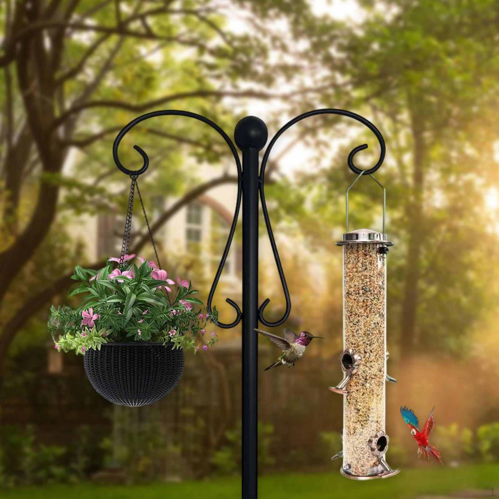 

Двойной крюк пастуха, столб для кормушки для птиц, многоцелевой, устойчивый к погодным условиям, садовый подвесной держатель для двора 193 cm