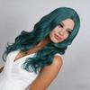 European & American Style Long Curly Wig with Middle Part and Big Waves for Women