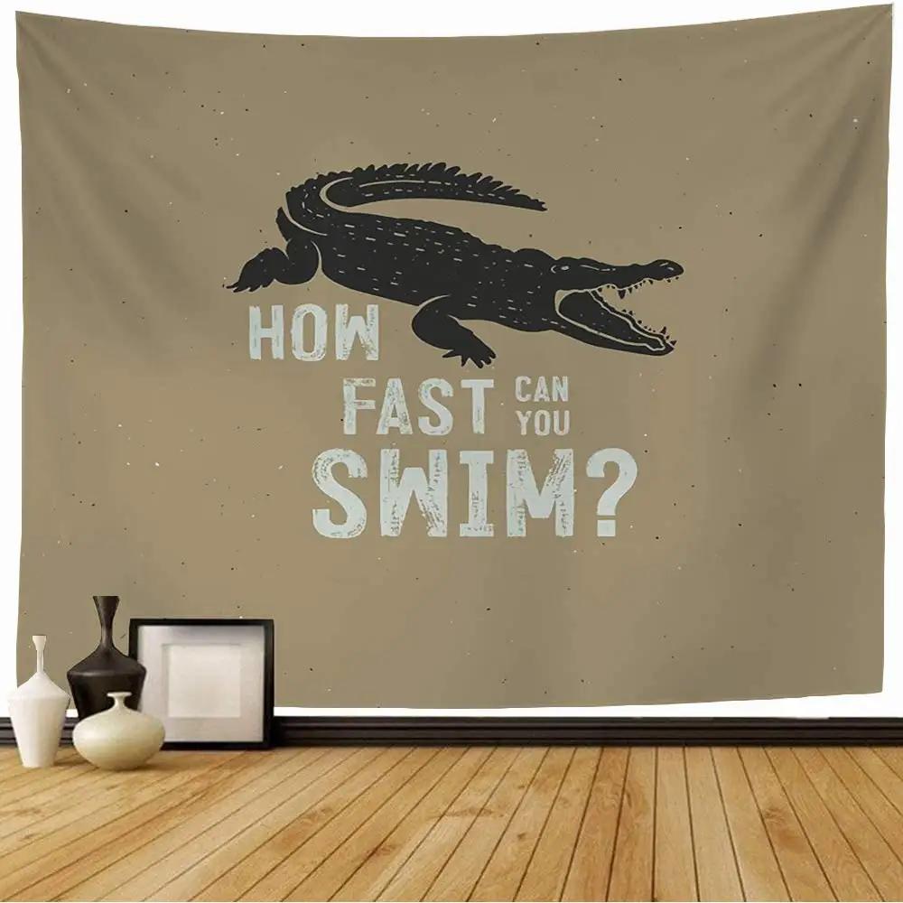 Crocodile Tapestry Alligator Tapestries Wildlife Animal Wall Hanging for Children Boys Teens Crocodiles Wall Art Decorative Room