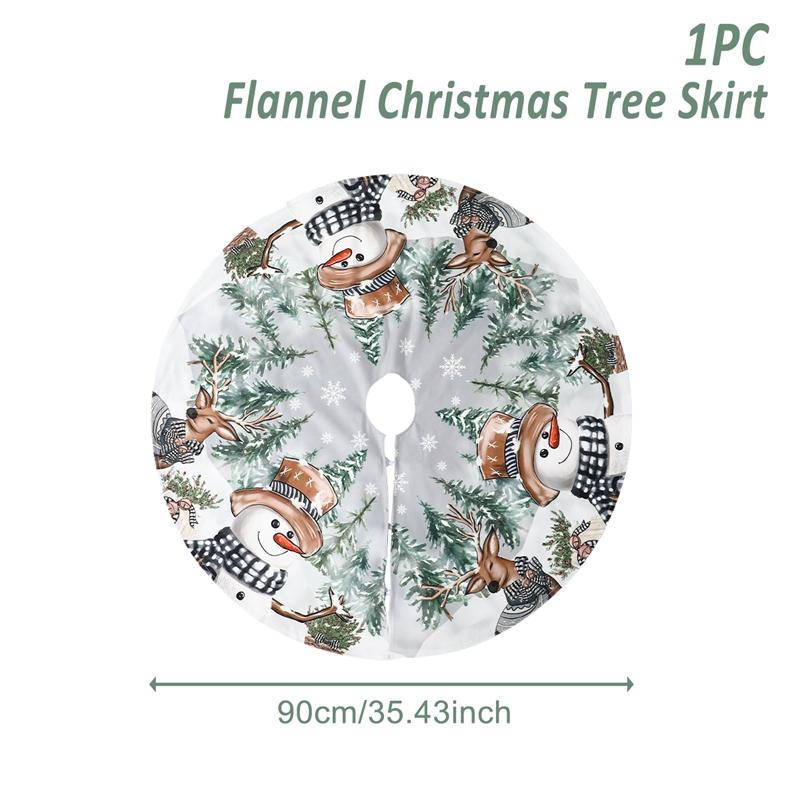 Christmas Flannel Tree Skirt Crafts Tree Surround Base Set  Merry Christmas Decoration for Home 2024 Xmas Ornaments Navidad 2025