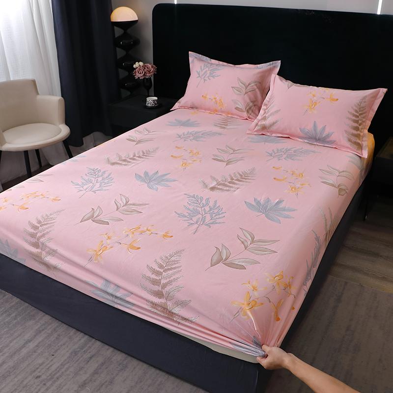 Queen Size Bedsheet 100% Cotton Fitted Sheet Brushed Bed Cover Soft Mattress Protector Sabanas Para Cama (Pillowcase Need Order)