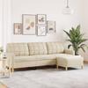 Vidaxl 3-Seater Sofa with Footstool, Cream, 210 Cm, Fabric