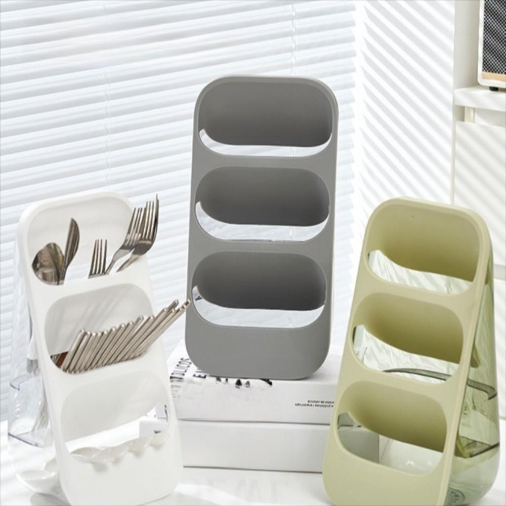 3Layer Tilt Insert Cutlery Cage Divided Kitchen Desk Organizer Storage Utensil Holder  Restaurant